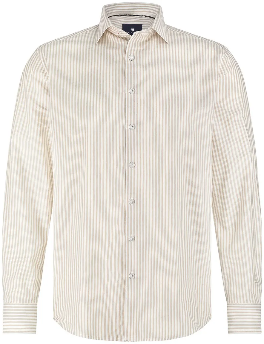 State of Art overhemd gestreept beige
