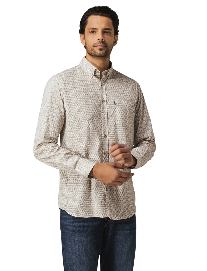 State of Art overhemd geprint button-down collar katoen