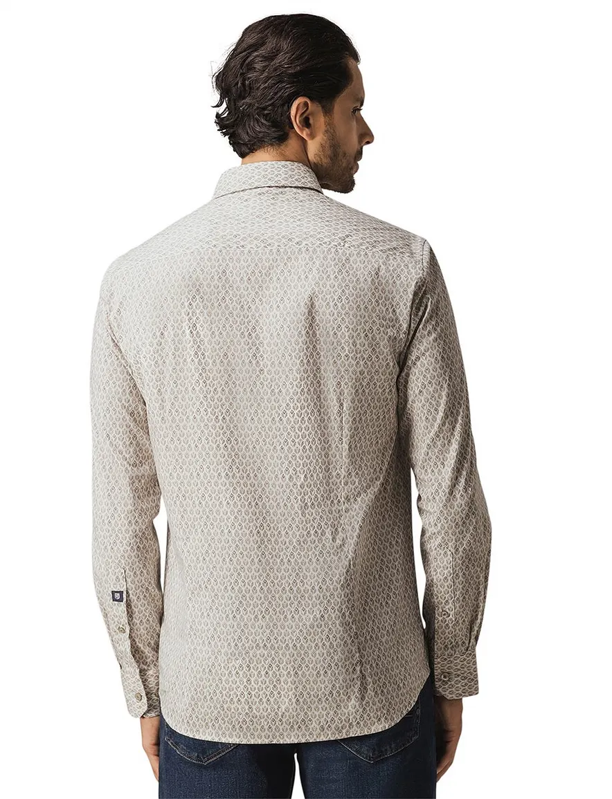 State of Art overhemd patroon beige