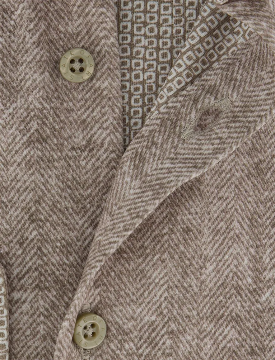 State of Art Overhemd Beige visgraat