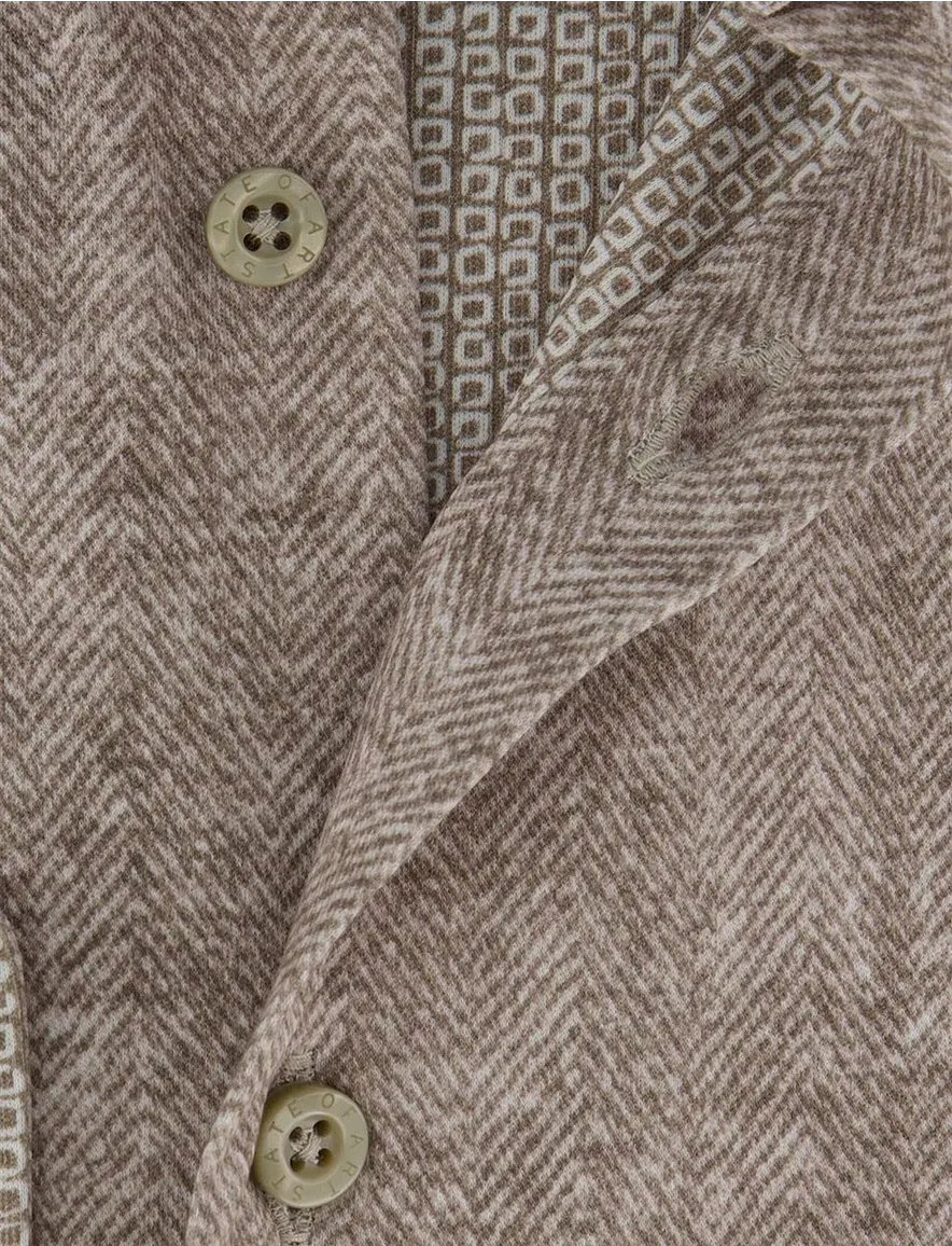 State of Art Overhemd Beige visgraat