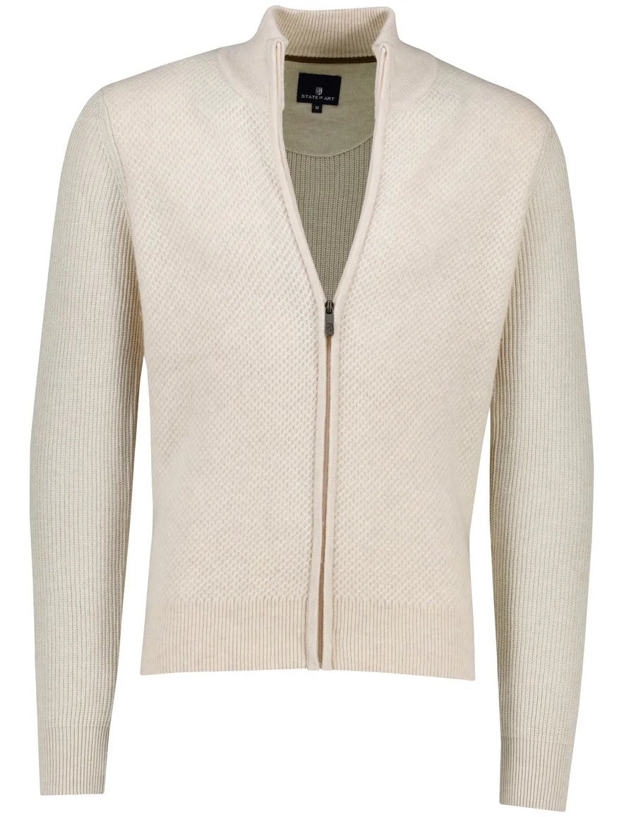 State of Art Vest beige gebreid lamswol
