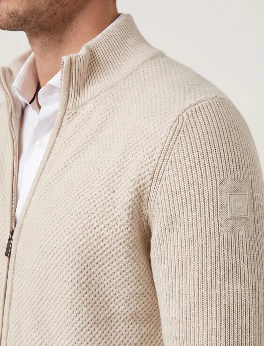 State of Art Vest beige gebreid lamswol