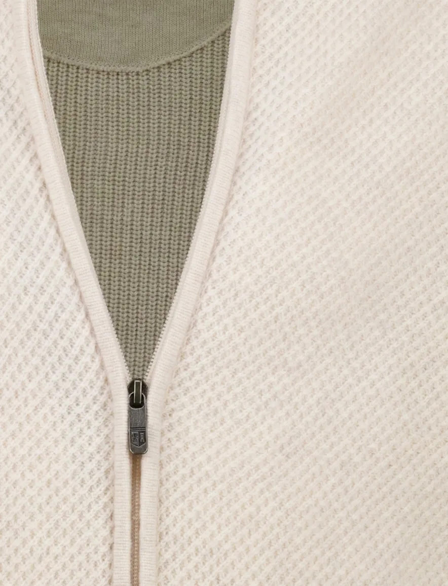 State of Art Vest beige gebreid lamswol
