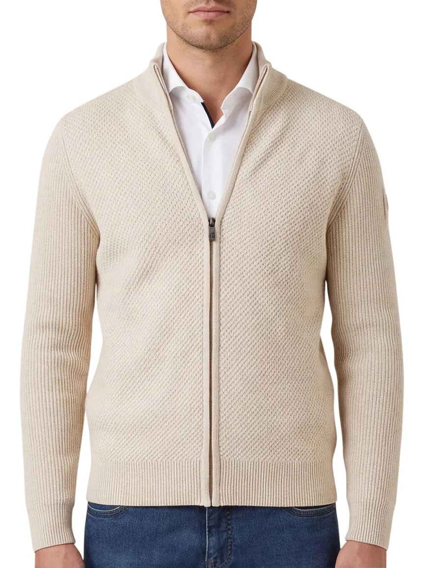 State of Art Vest beige gebreid lamswol