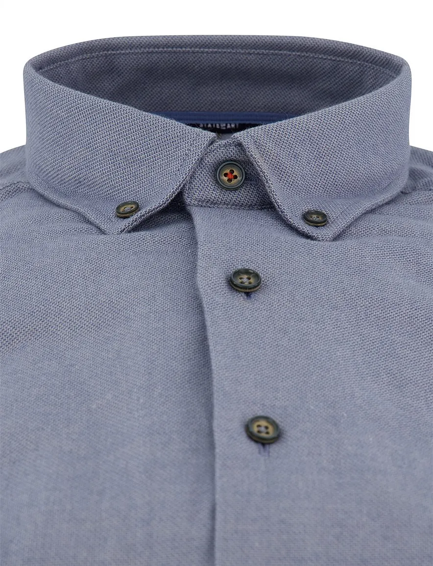State of Art Overhemd blauw button down boord