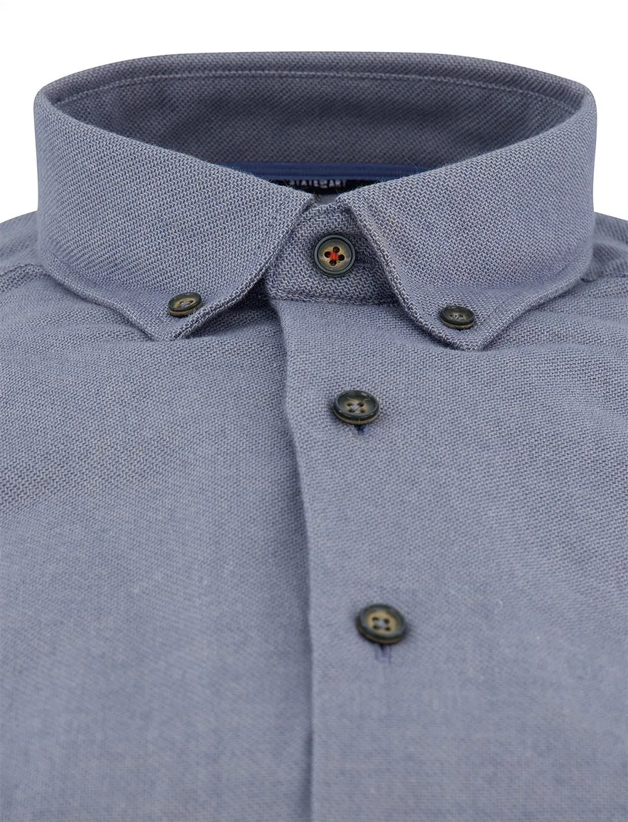 State of Art Overhemd blauw button down boord