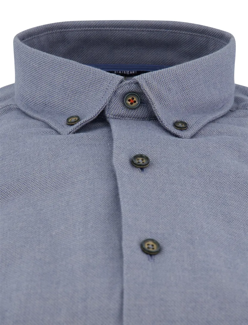 Wijde fit overhemd State of Art katoen donkerblauw