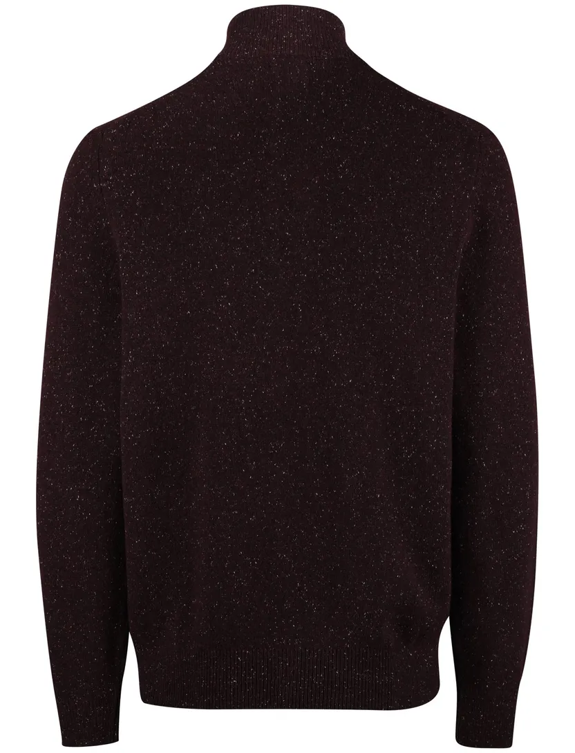 State of art bordeaux trui half zip wijde fit