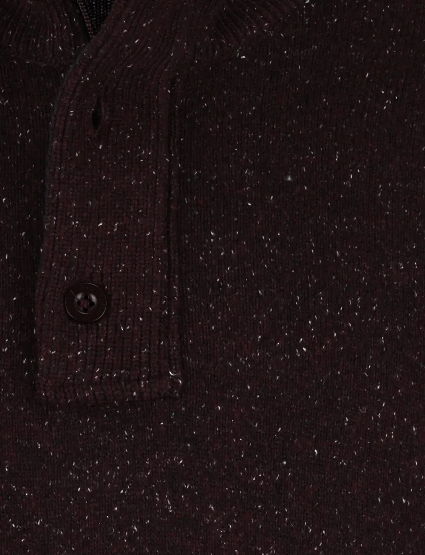 State of art bordeaux trui half zip wijde fit