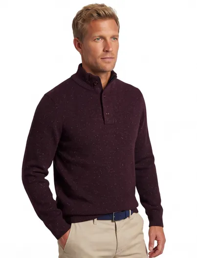 State of Art State of art trui bordeaux half zip wijde fit