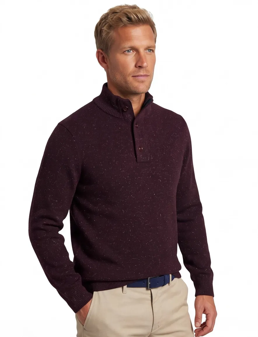 State of art trui bordeaux half zip wijde fit