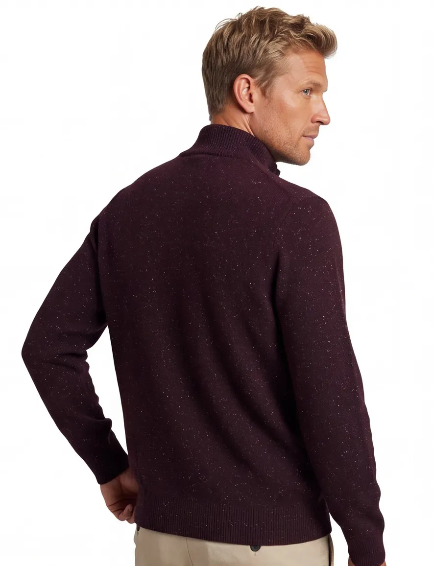 State of art trui bordeaux half zip wijde fit