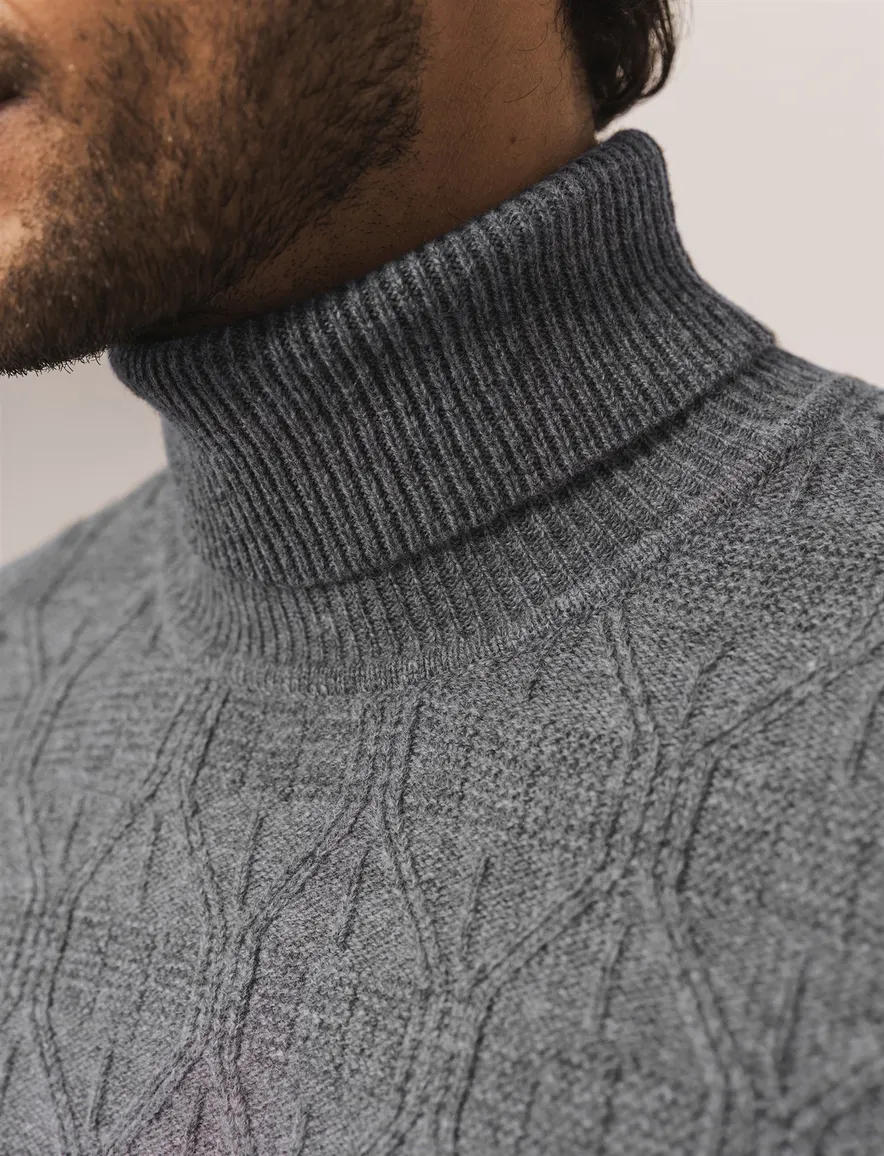 State of Art trui grijs knitted
