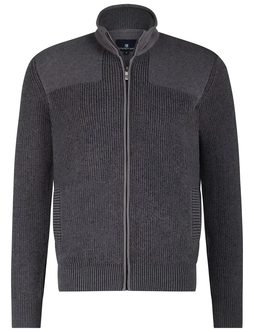 State of Art vest donkergrijs katoe