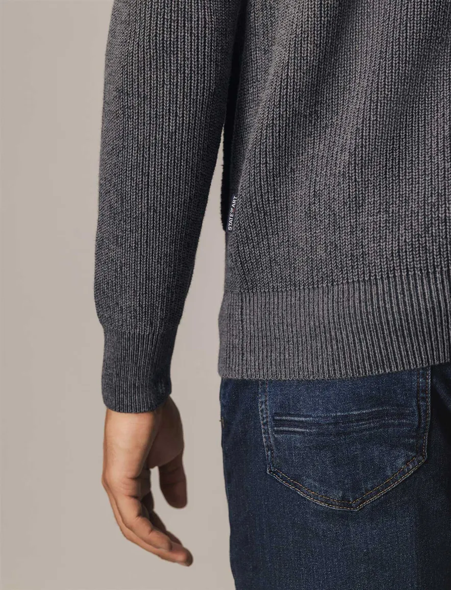 State of Art vest donkergrijs katoe
