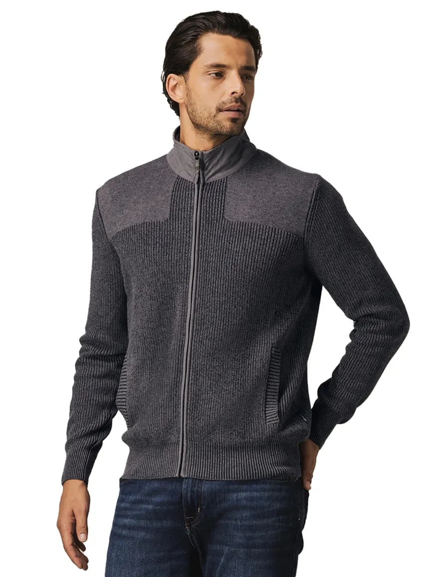 State of Art vest donkergrijs katoe