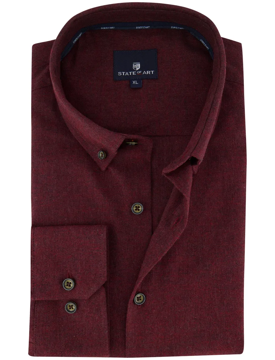 State of Art overhemd ml 5 bordeaux katoen
