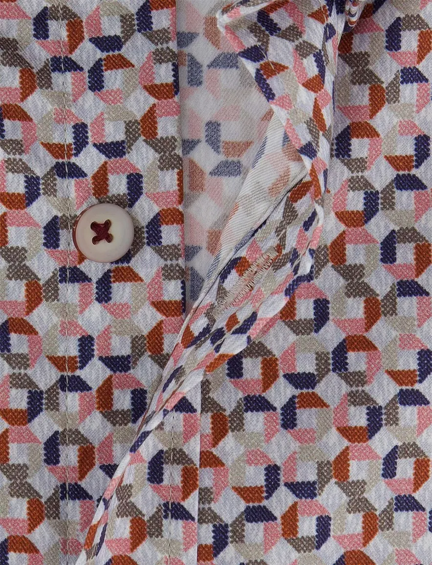 State of Art Overhemd rood print blauw roze