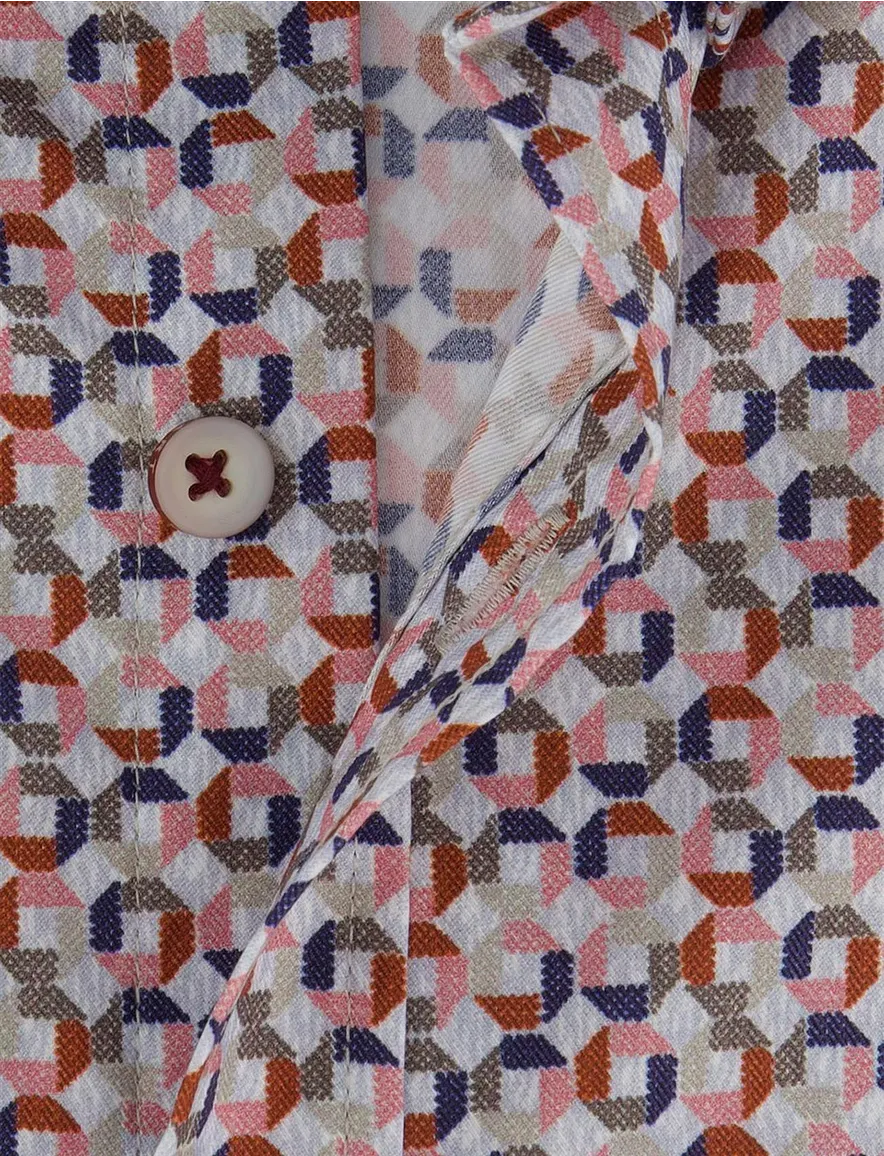State of Art Overhemd rood print blauw roze