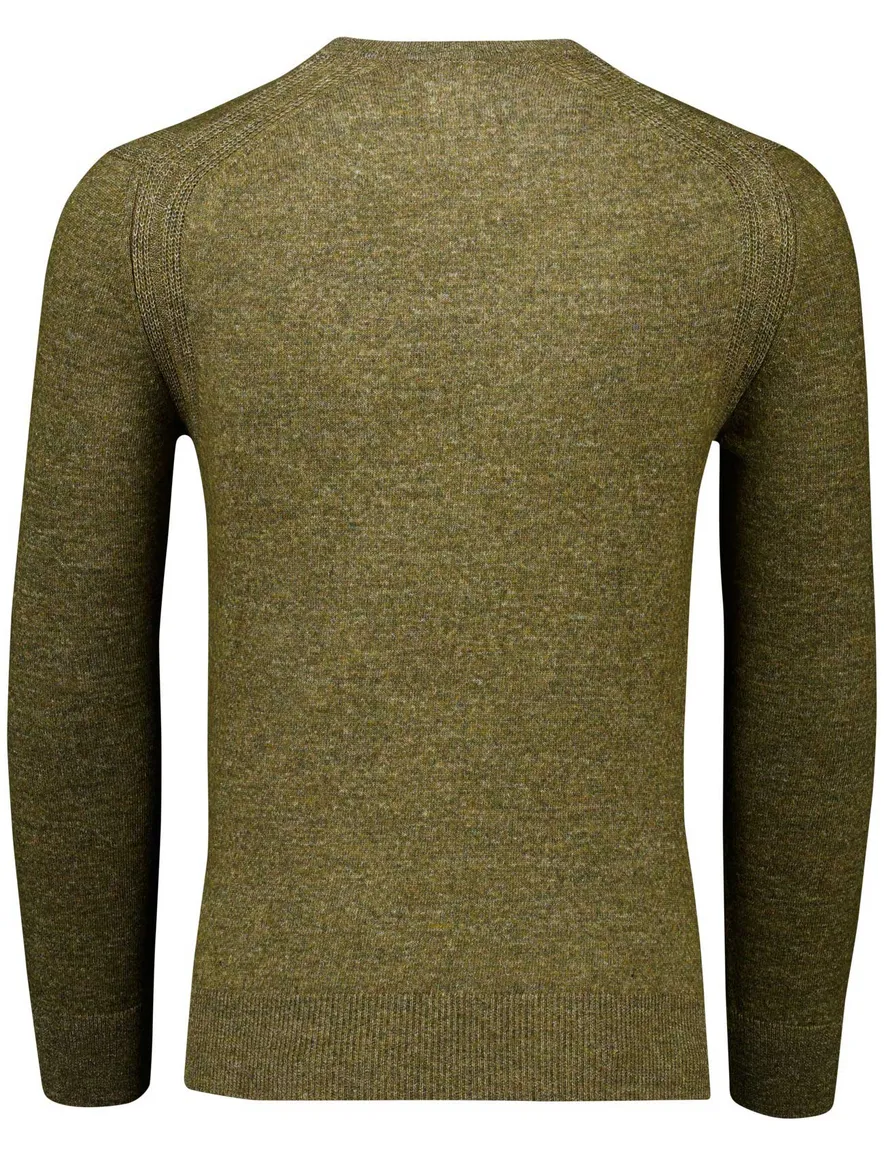 State of the Art trui groen gemeleerd v hals regular fit