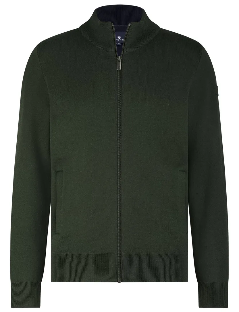 vest State of Art wijde fit effen groen