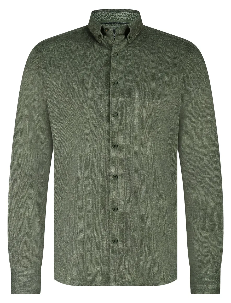 State of Art overhemd jersey groen geprint