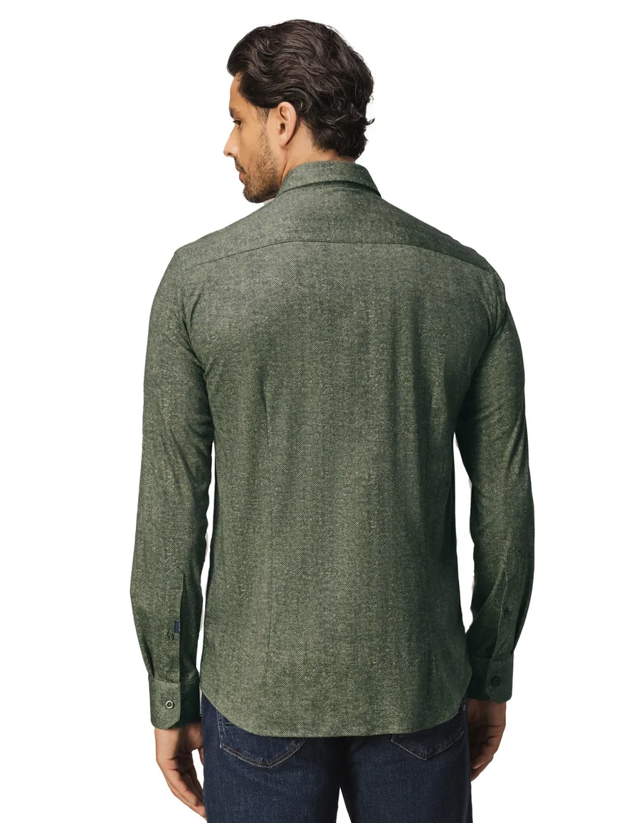 State of Art overhemd jersey groen geprint