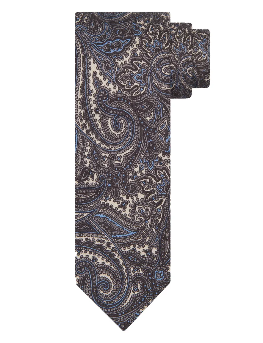 Profuomo stropdas grijs met print