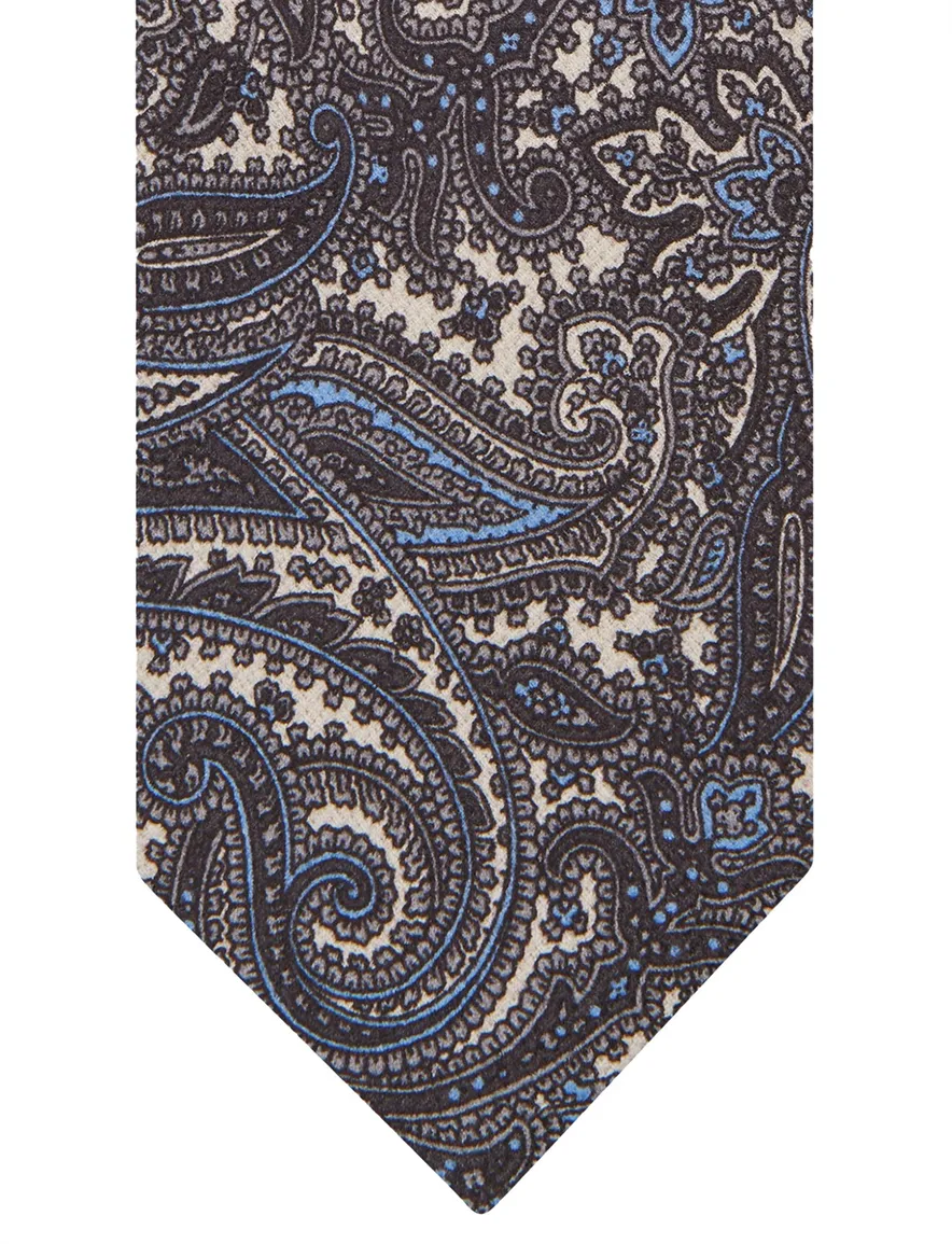 Profuomo stropdas grijs met print