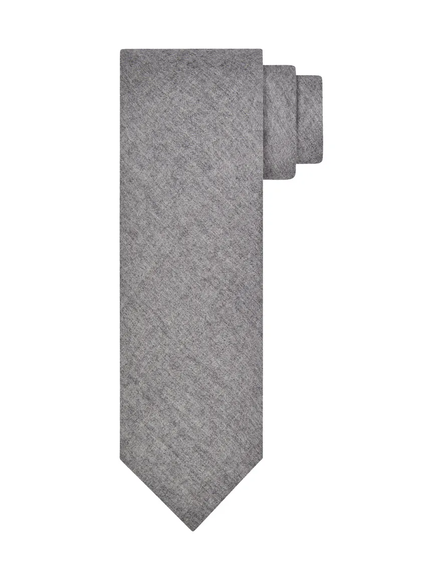 Profuomo Stropdas grijs wol effen