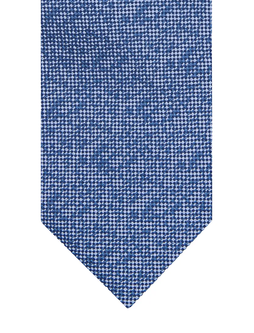 Stropdas Profuomo blauw geprint patroon speckle