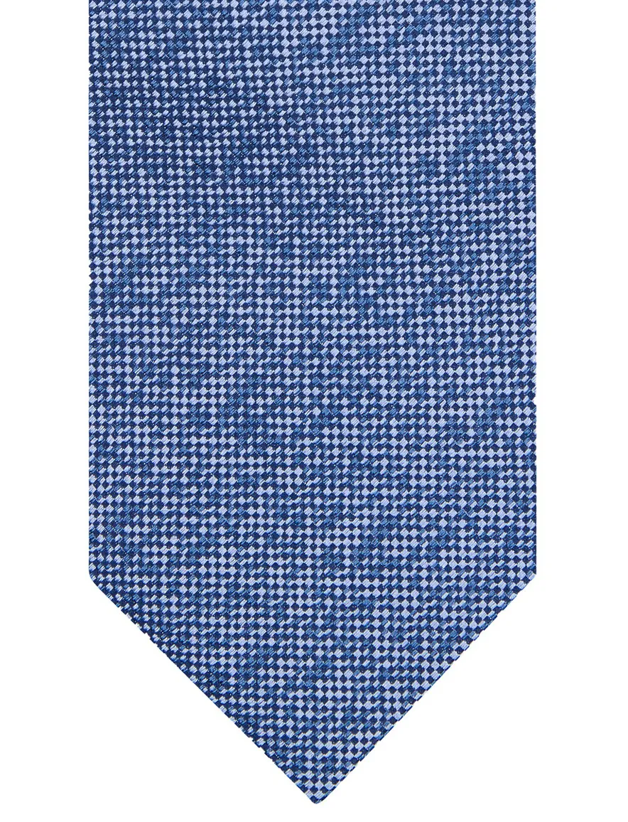 Profuomo Stropdas blauw geprint patroon speckle