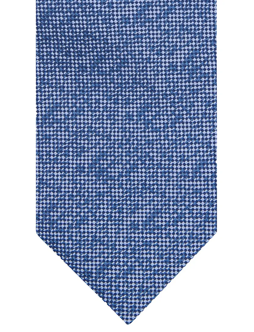 Stropdas Profuomo blauw geprint patroon speckle