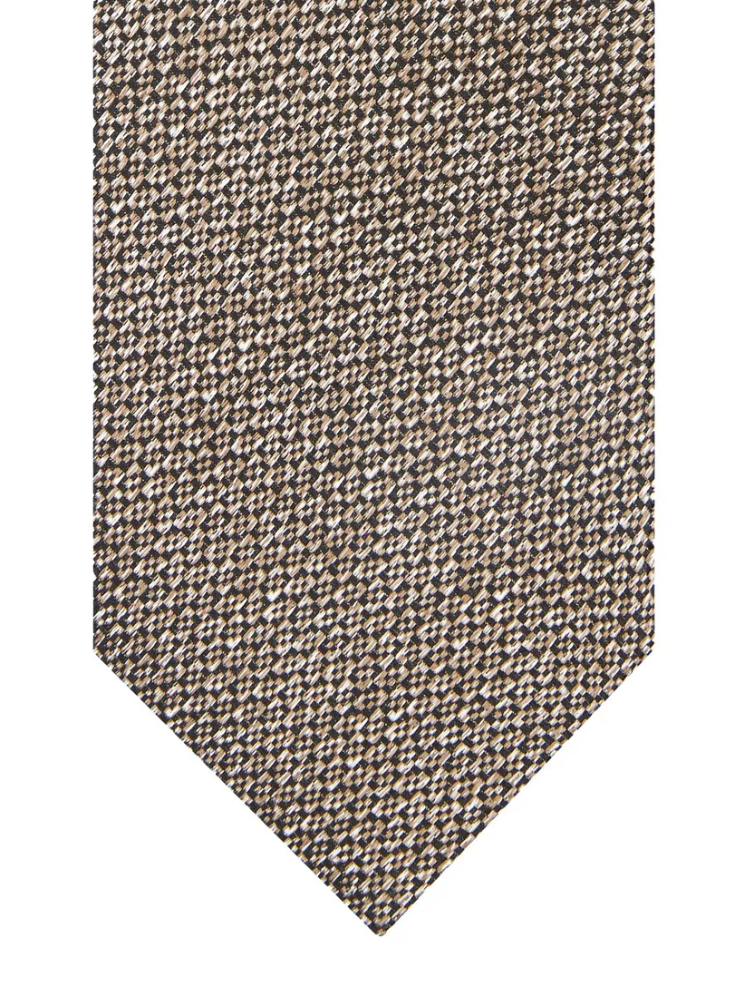 Stropdas Profuomo bruin geprint patroon speckle