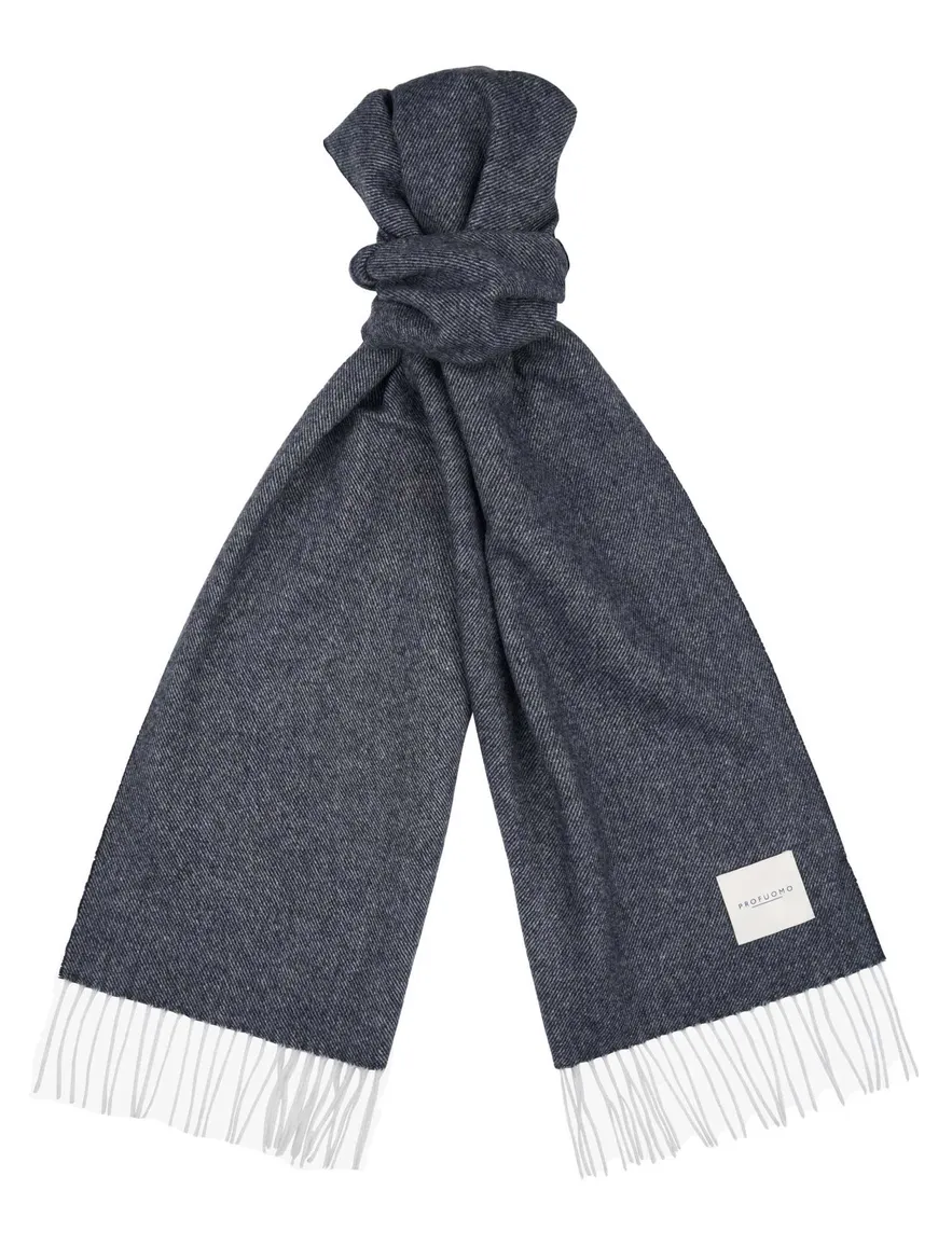 Profuomo sjaal blauw effen lamswol