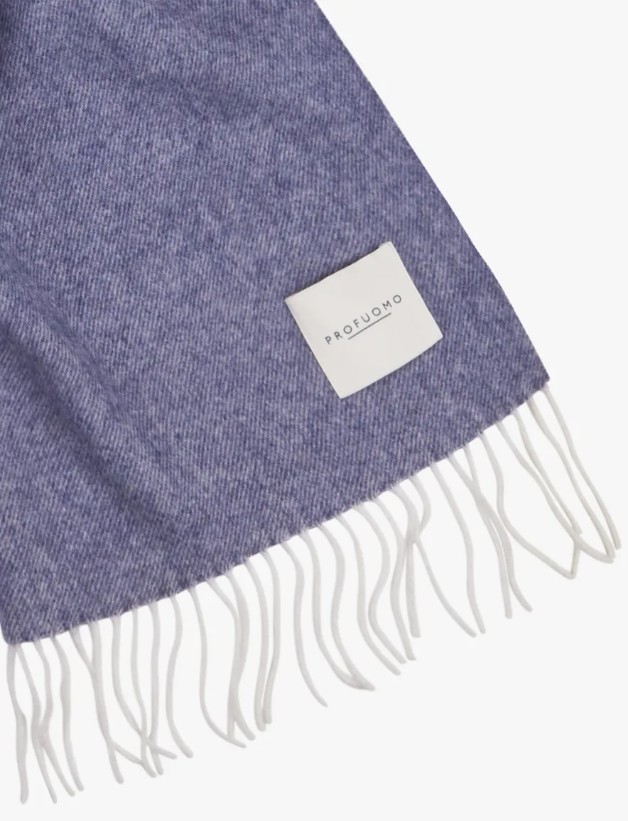 Profuomo blauwe sjaal effen lamswol