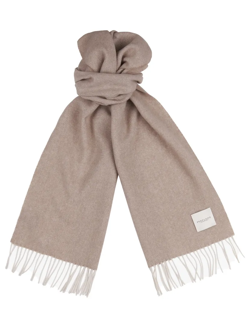 sjaal Profuomo lamwol beige effen