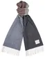 lamswollen sjaal Profuomo blauw print