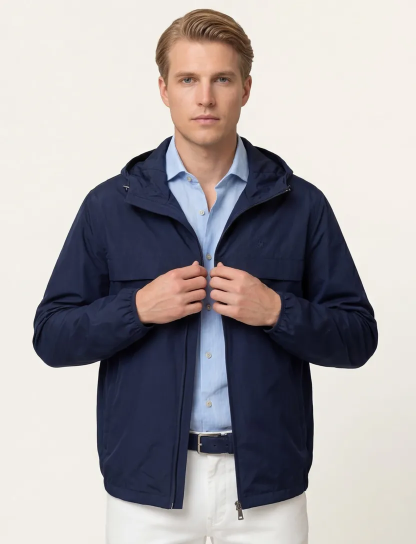 regenjas donkerblauw polo ralph lauren effen