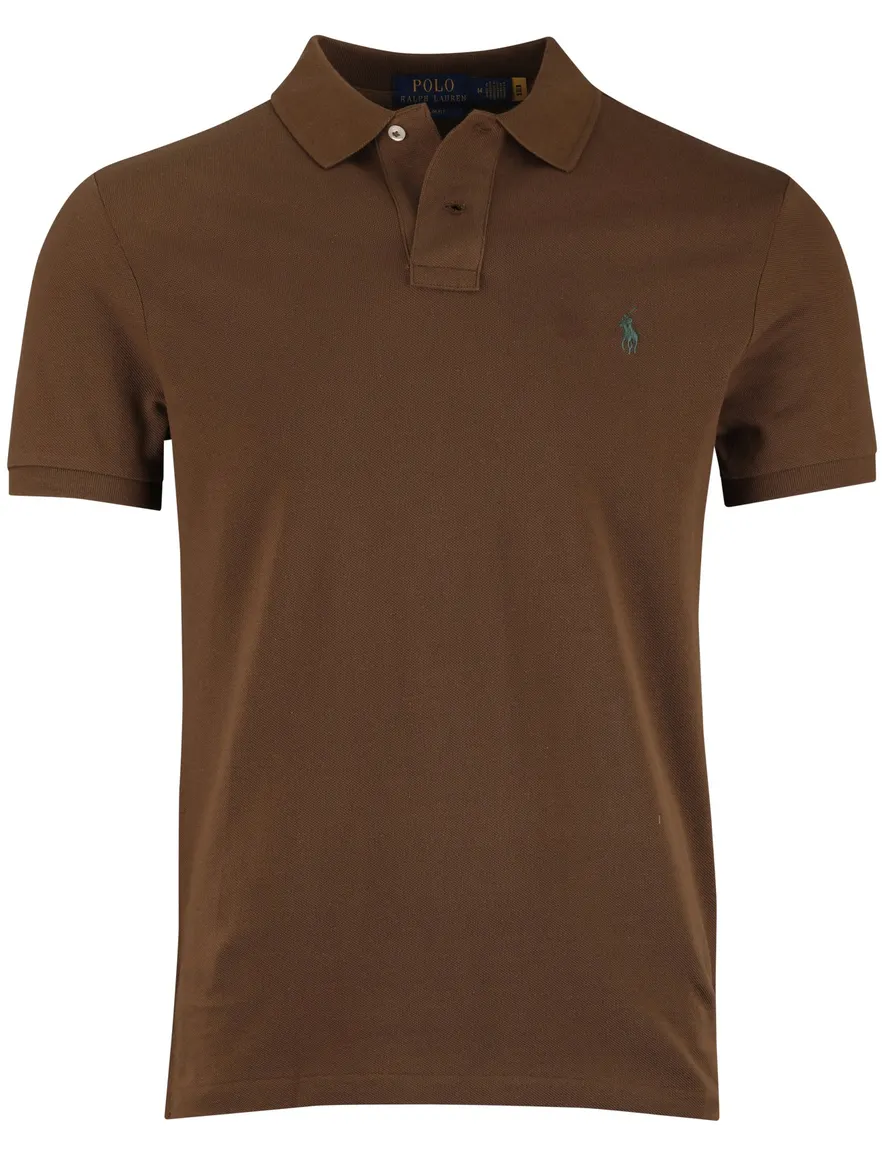 Polo Ralph Lauren slim fit polo bruin pique