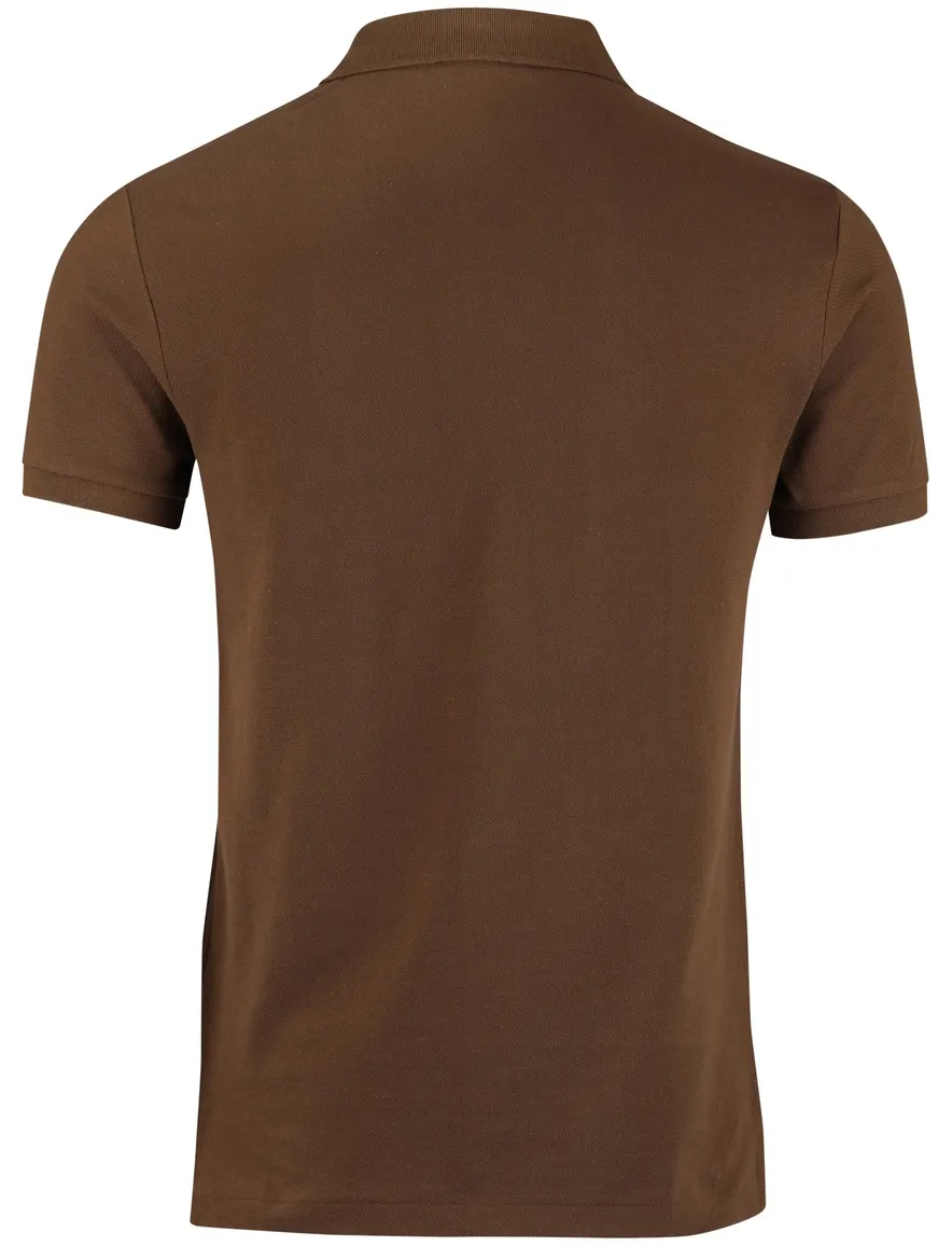 Polo Ralph Lauren slim fit polo bruin pique
