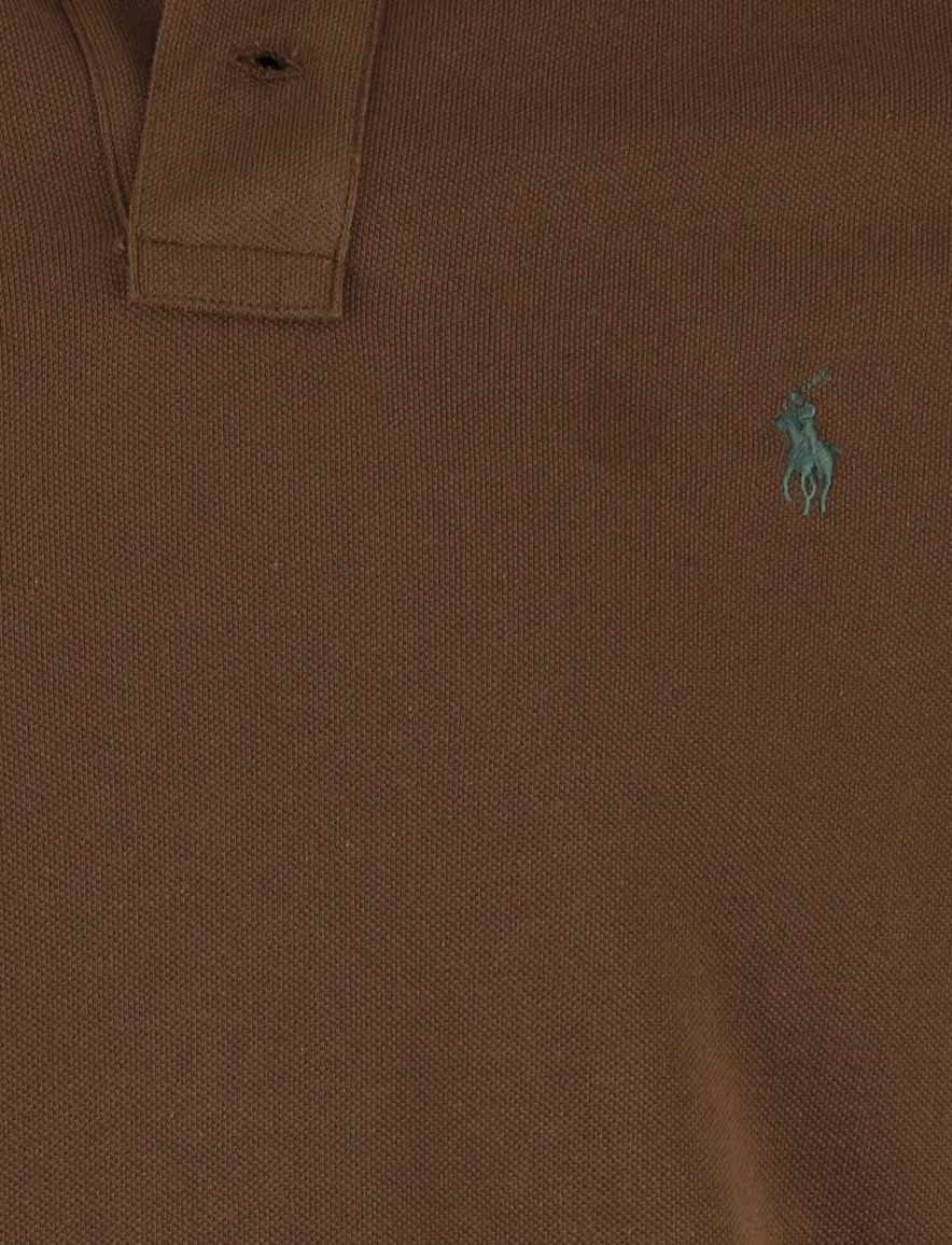 Polo Ralph Lauren slim fit polo bruin pique
