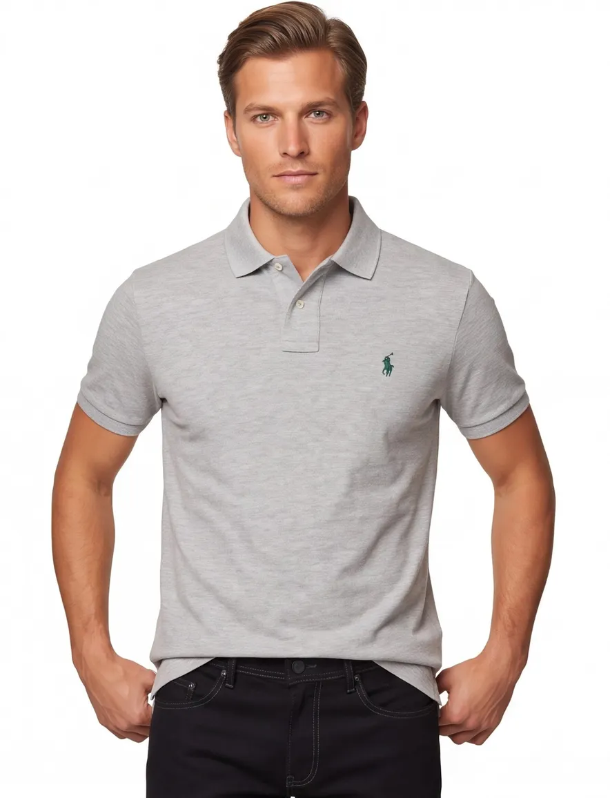 Polo Ralph Lauren polo grijs pique slim fit