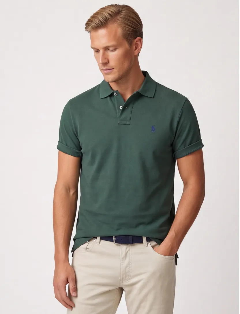 Custom slim fit Polo Ralph Lauren polo groen