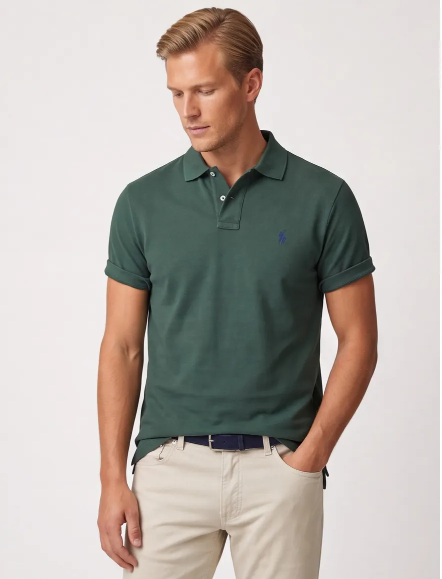 Polo Ralph Lauren custom slim fit polo groen katoen