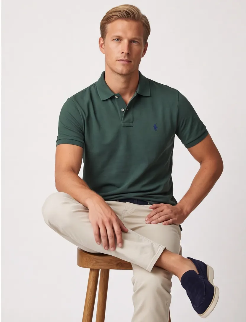 Custom slim fit Polo Ralph Lauren polo groen