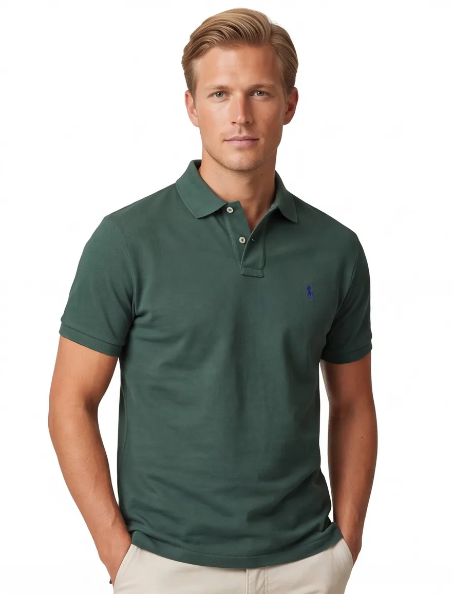 Polo Ralph Lauren custom slim fit polo groen katoen
