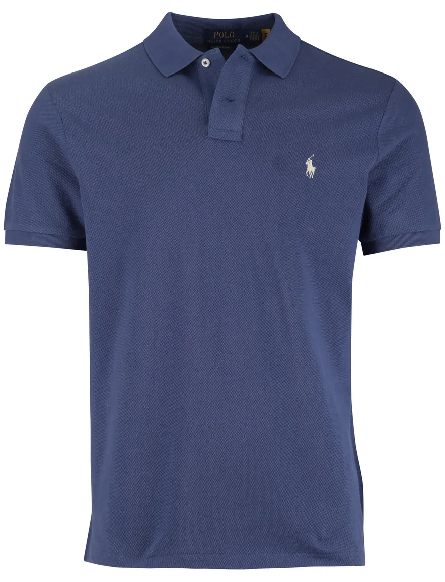 Polo Ralph Lauren custom slim fit polo blauw pique