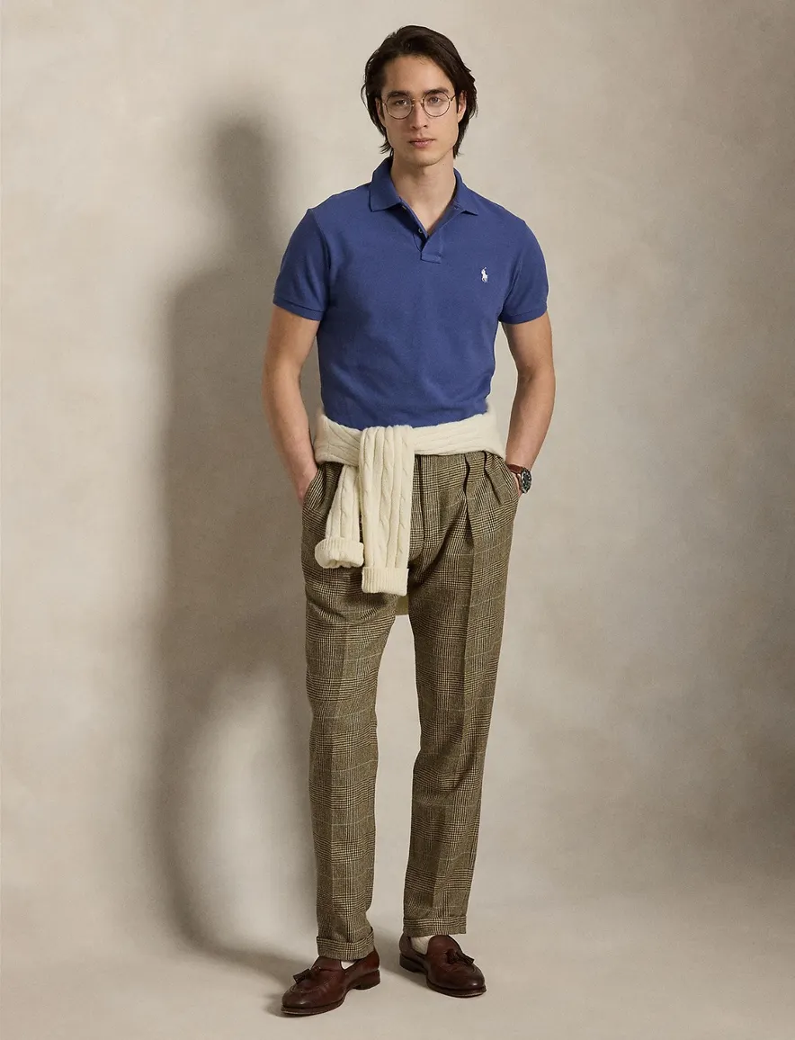 Polo Ralph Lauren custom slim fit polo blauw pique